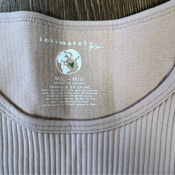🆕 INTIMATELY FREE PEOPLE Ribbed Tee Pullover Top in ballet SZ M/L - Picture 5 of 6